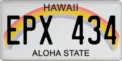 HI license plate EPX434