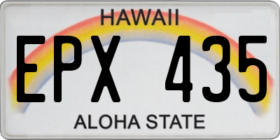 HI license plate EPX435
