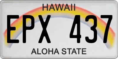 HI license plate EPX437
