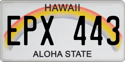 HI license plate EPX443