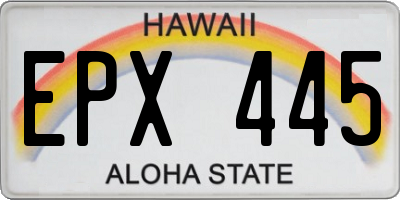 HI license plate EPX445