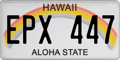 HI license plate EPX447