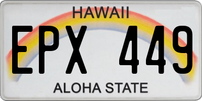 HI license plate EPX449
