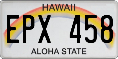HI license plate EPX458