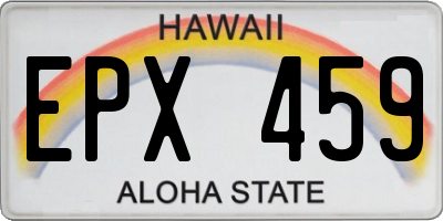 HI license plate EPX459