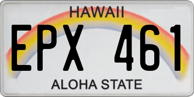 HI license plate EPX461