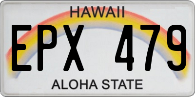 HI license plate EPX479