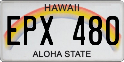 HI license plate EPX480