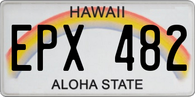 HI license plate EPX482