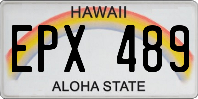 HI license plate EPX489