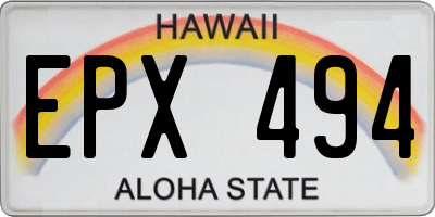 HI license plate EPX494
