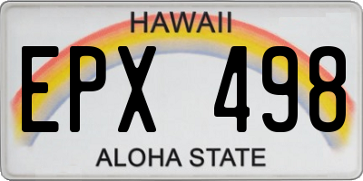 HI license plate EPX498