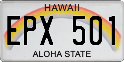 HI license plate EPX501