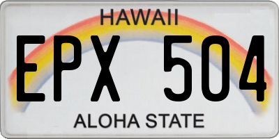 HI license plate EPX504