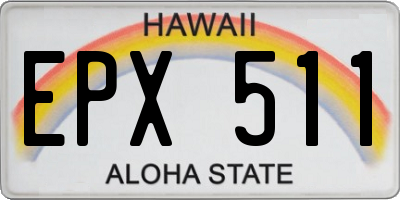 HI license plate EPX511