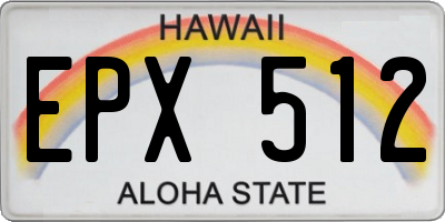 HI license plate EPX512