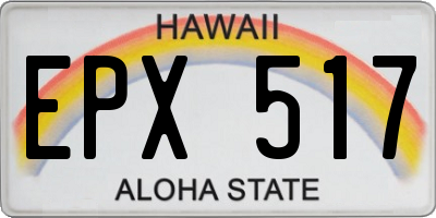HI license plate EPX517