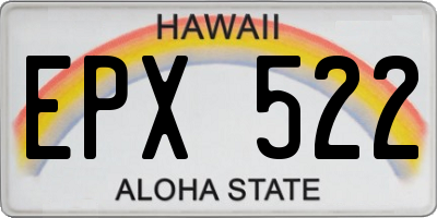 HI license plate EPX522