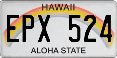 HI license plate EPX524