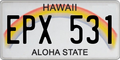 HI license plate EPX531
