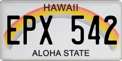 HI license plate EPX542
