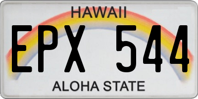 HI license plate EPX544