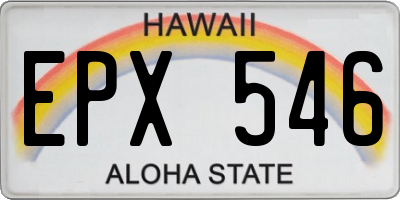 HI license plate EPX546
