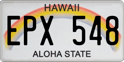 HI license plate EPX548