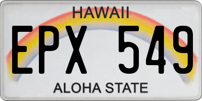HI license plate EPX549
