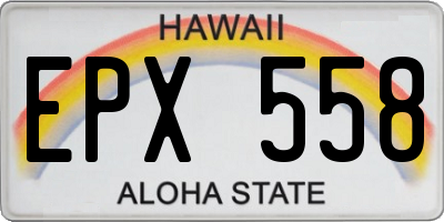 HI license plate EPX558
