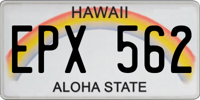 HI license plate EPX562