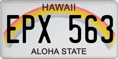 HI license plate EPX563