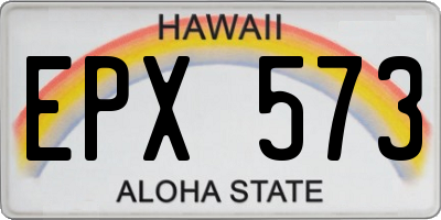 HI license plate EPX573