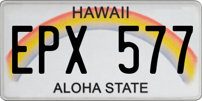 HI license plate EPX577