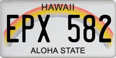 HI license plate EPX582