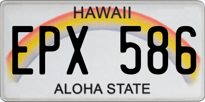 HI license plate EPX586