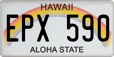 HI license plate EPX590