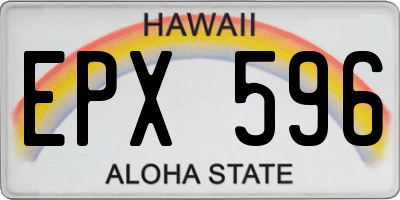 HI license plate EPX596