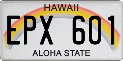HI license plate EPX601