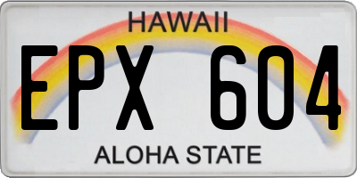 HI license plate EPX604