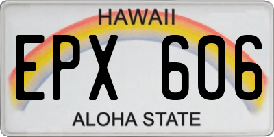 HI license plate EPX606