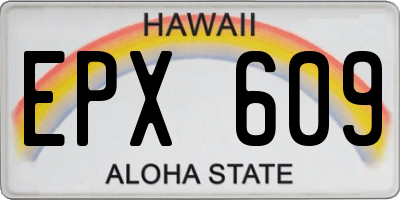 HI license plate EPX609
