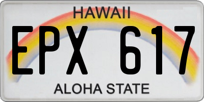 HI license plate EPX617
