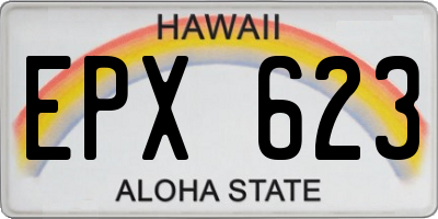 HI license plate EPX623