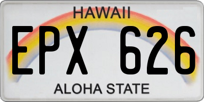 HI license plate EPX626