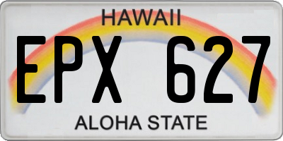 HI license plate EPX627