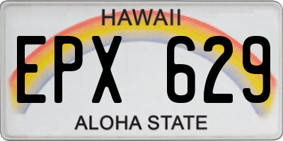 HI license plate EPX629