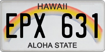 HI license plate EPX631
