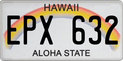 HI license plate EPX632