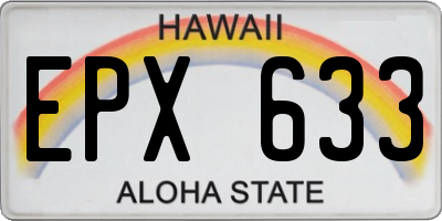 HI license plate EPX633